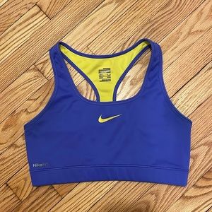 Nike Pro Women’s Size Vintage Medium Purple Yellow Sports Bra